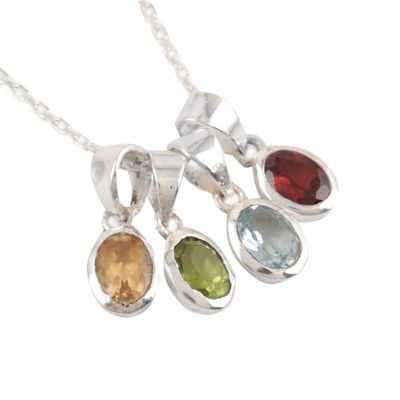Alternate image for Assorted Gemstone Pendant Necklace Set Harmony Charms