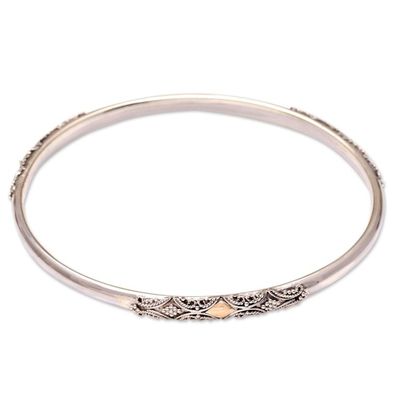 Alternate image for Hand Made Gold-Accented Bangle Bracelet Rolling Hills