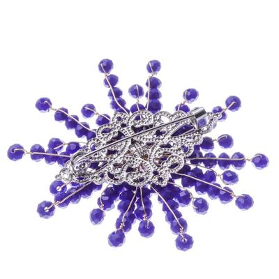 Alternate image for Star-Shaped Blue Chalcedony and Glass Beaded Brooch The Magical Starlight