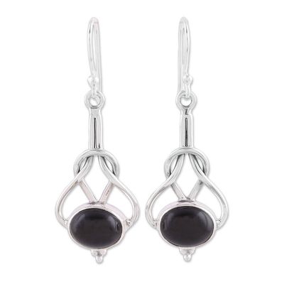 Alternate image for Modern Jewelry Sterling Silver and Onyx Earrings Vision Path