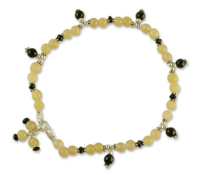 Alternate image for Aventurine and onyx anklet My Muse