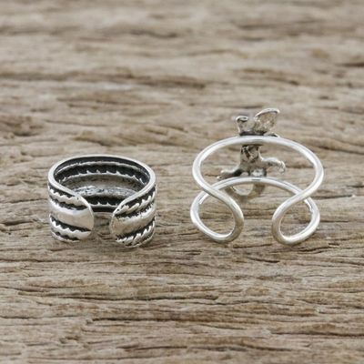 Alternate image for Sterling Silver Lizard Ear Cuffs from Thailand Little Lizard