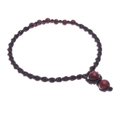 Alternate image for Red Jasper Beaded Macrame Ankle with Beaded Closure Thai Beach Chic in Red