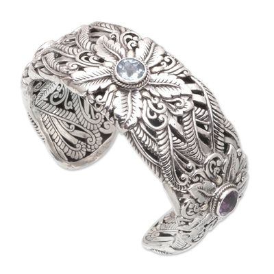 Alternate image for 18k Gold-Accented Multi-Gemstone Cuff Bracelet from Bali Floral Blessing