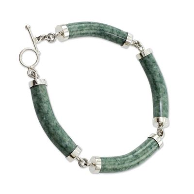 Alternate image for Artisan Crafted Green Jade Link Bracelet Natural Connection