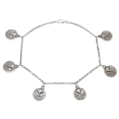 Alternate image for Sterling Silver Charm Anklet from Bali Bare Footed