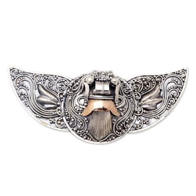 Alternate image for Hand Made Gold-Accented Brooch from Bali Balinese Myth