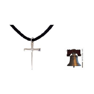 Alternate image for Mens Sterling Silver Cross Necklace  Holy Sacrifice