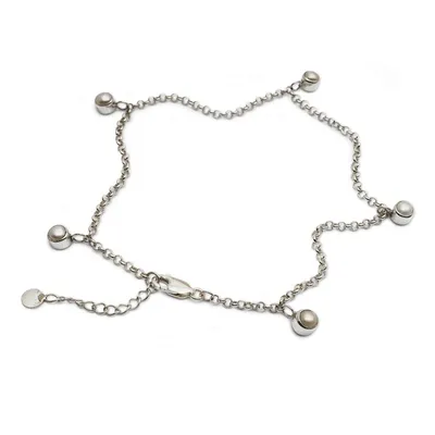 Alternate image for Sterling Silver Anklet with Cultured Pearl Charms from Bali Ocean Treasures