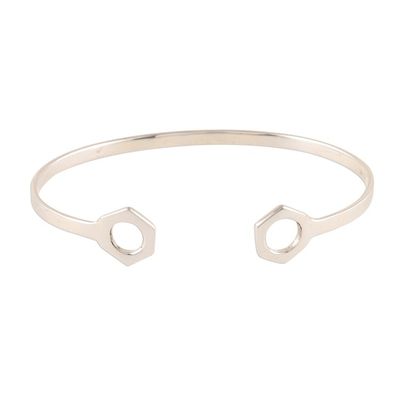 Alternate image for Geometric Mens Sterling Silver Cuff Bracelet from India Handy Gleam