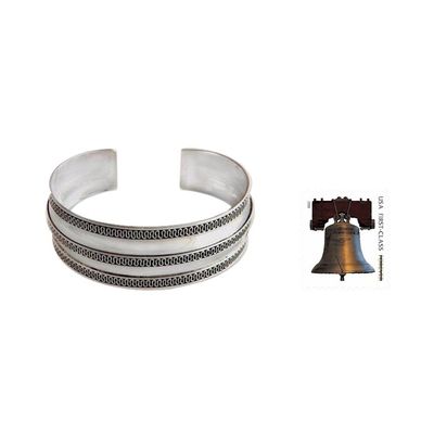 Alternate image for Modern Sterling Silver Cuff Bracelet Balinese Ruffles