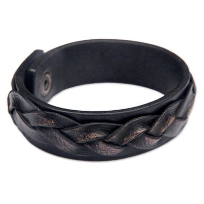 Alternate image for Mens Unique Leather Wristband Bracelet Java Journeys