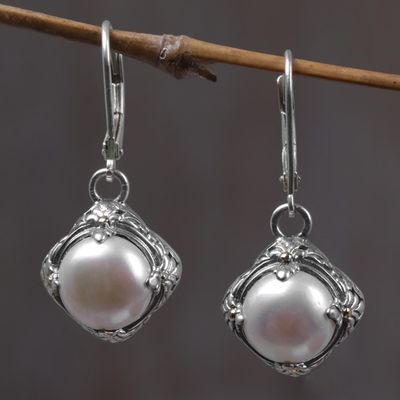 Alternate image for Cultured Freshwater Pearl and Sterling Silver Earrings White Altar