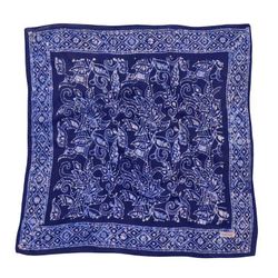 Image for Hand Dyed Batik Bandana, Soft Lightweight Cotton, Black & Dark Blue Wings