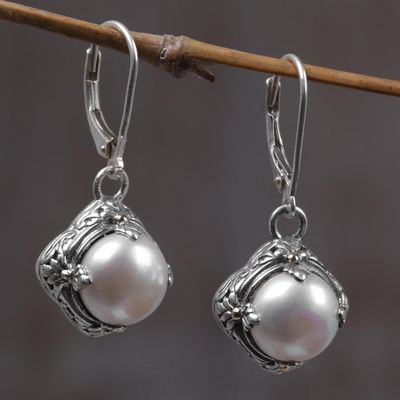 Alternate image for Cultured Freshwater Pearl and Sterling Silver Earrings White Altar