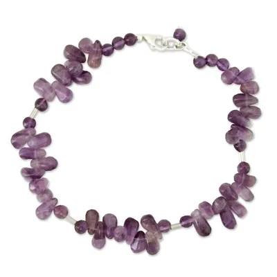 Alternate image for Amethyst beaded anklet Mystic Dancer