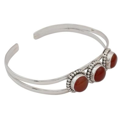 Alternate image for Sterling Silver and Carnelian Cuff Bracelet Delightful