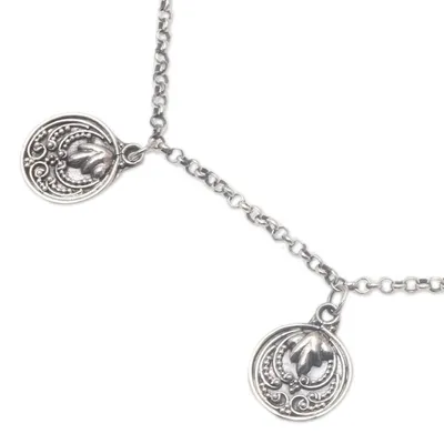 Alternate image for Sterling Silver Charm Anklet from Bali Bare Footed