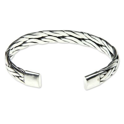 Alternate image for Braided Sterling Silver Cuff Bracelet from Bali Singaraja Weave