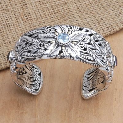 Alternate image for 18k Gold-Accented Multi-Gemstone Cuff Bracelet from Bali Floral Blessing