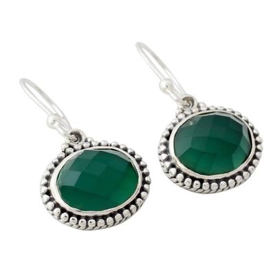 Alternate image for Lush Green Onyx on Sterling Silver Earrings from India Green Transformation