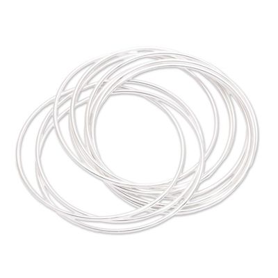 Alternate image for Sterling Silver Bangle Bracelet with 10 Bands from Bali Fortified Union