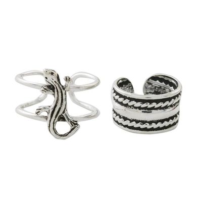 Alternate image for Sterling Silver Lizard Ear Cuffs from Thailand Little Lizard