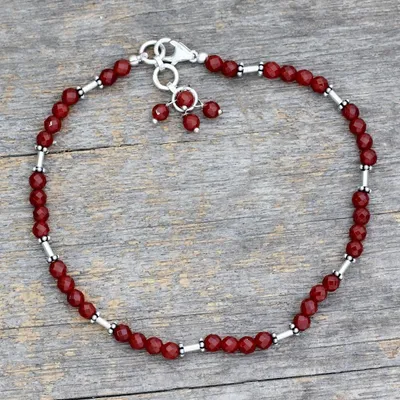Alternate image for Carnelian anklet Brilliant Glow