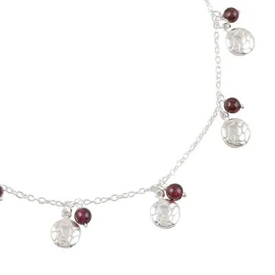Alternate image for Sterling Silver and Garnet Charm Anklet Desert Dancer