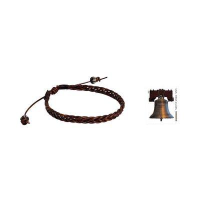 Alternate image for Cinnamon Brown Leather Braided Bracelet from Thailand Cinnamon Braid