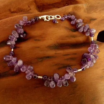 Alternate image for Amethyst beaded anklet Mystic Dancer