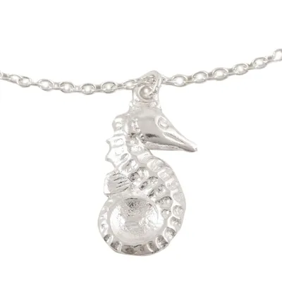 Alternate image for Sterling Silver Seahorse Anklet Galloping Sea