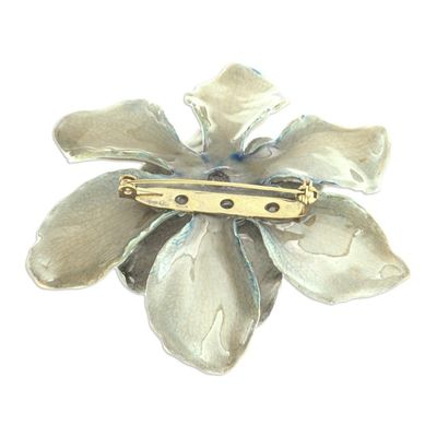 Alternate image for Handmade Nature-Inspired Resin-Coated Gardenia Brooch Pin Puissant Gardenia