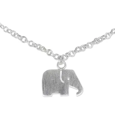 Alternate image for Artisan Crafted Sterling Silver Anklet with Elephant Charm Elephant Bliss