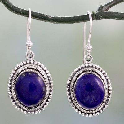 Alternate image for Lapis Lazuli on Artisan Crafted 925 Silver Hook Earrings True Clarity