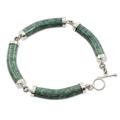 Alternate image for Artisan Crafted Green Jade Link Bracelet Natural Connection