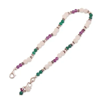 Alternate image for Amethyst and Rainbow Moonstone Anklet Head Over Heels