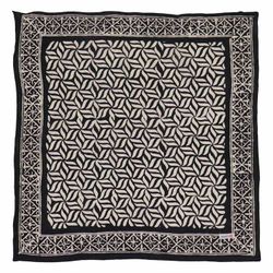 Image for Hand Dyed Batik Bandana, 100% Soft Cotton, Onyx Pinwheel, Black, White, Mens Bandana, Kasih Co-op