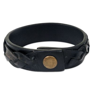Alternate image for Mens Unique Leather Wristband Bracelet Java Journeys