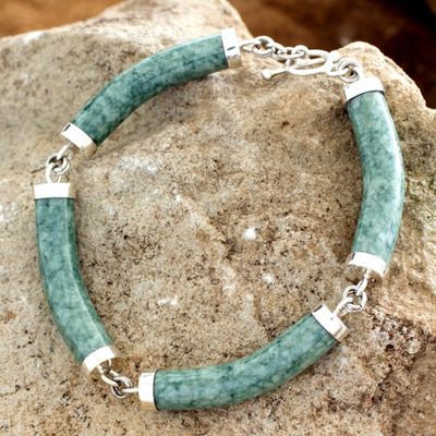 Alternate image for Artisan Crafted Green Jade Link Bracelet Natural Connection