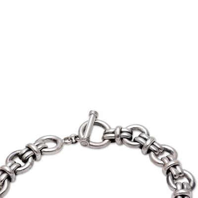 Alternate image for Mens Sterling Silver Link Bracelet Crafted in Bali Wanen Links