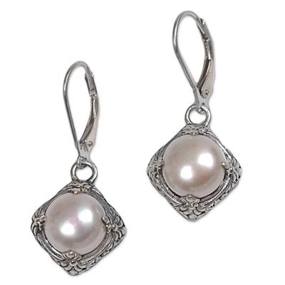 Alternate image for Cultured Freshwater Pearl and Sterling Silver Earrings White Altar
