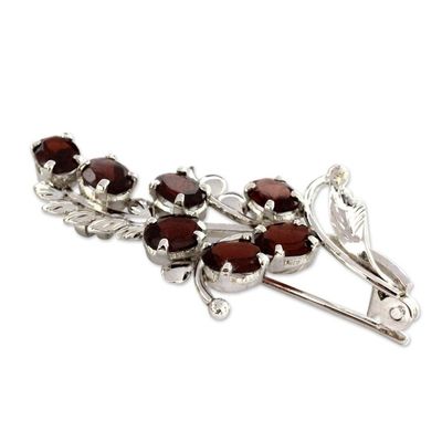 Alternate image for 7 Carats Garnet and Sterling Silver Brooch Pin from India Spectacular