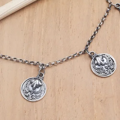 Alternate image for Sterling Silver Charm Anklet from Bali Bare Footed