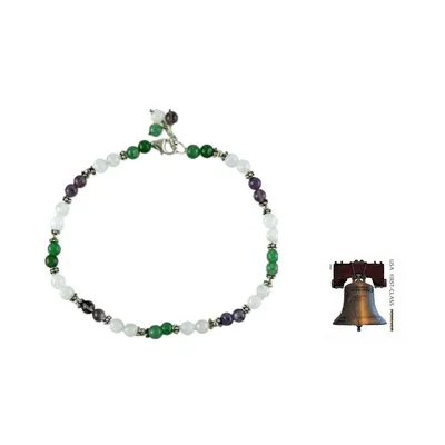 Alternate image for Amethyst and Rainbow Moonstone Anklet Head Over Heels