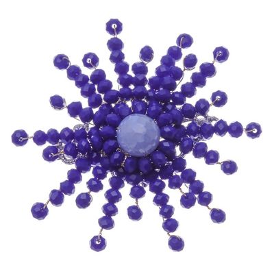 Alternate image for Star-Shaped Blue Chalcedony and Glass Beaded Brooch The Magical Starlight