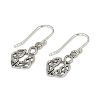 Alternate image for Hand Crafted Thai Celtic Oak Root Theme Silver Earrings Celtic Dara Knot