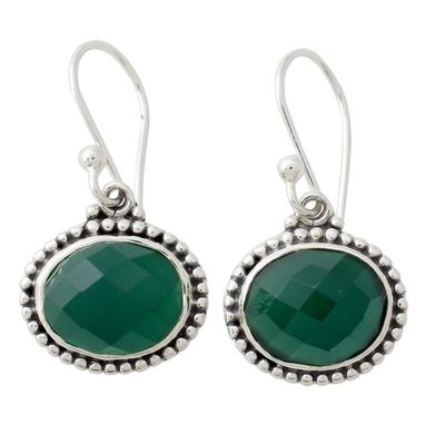 Alternate image for Lush Green Onyx on Sterling Silver Earrings from India Green Transformation