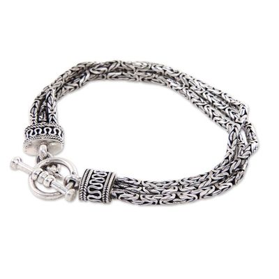 Alternate image for Handcrafted Sterling Silver Braided Bracelet Fountainhead