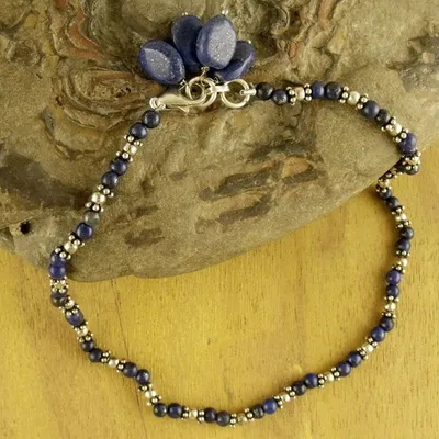 Alternate image for Lapis lazuli beaded anklet Knowledge